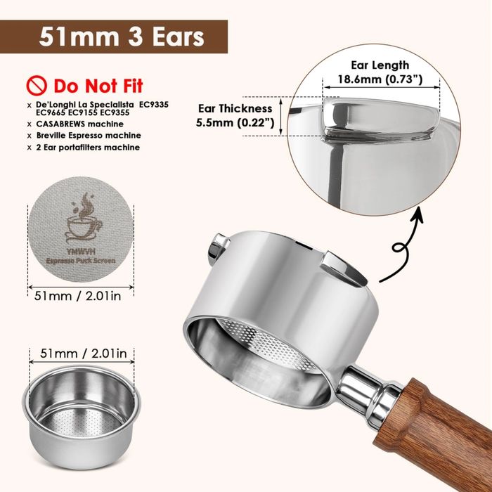 Portafiltru bottomless/fara fund YMWVH 51mm - Delonghi Dedica