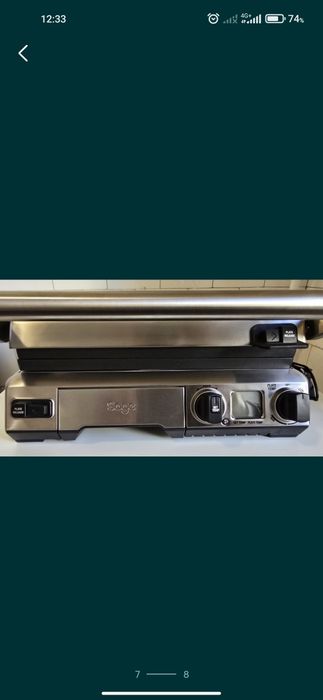 Gratar electric SAGE Smart Grill Pro BGR840BSS, 2400W, argintiu-negru