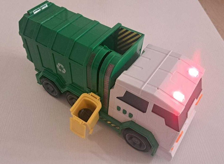 NOU- Masina gunoi MARE,40 cm/15 cm/20 cm, 6 sunete, lumini,pubela, sac