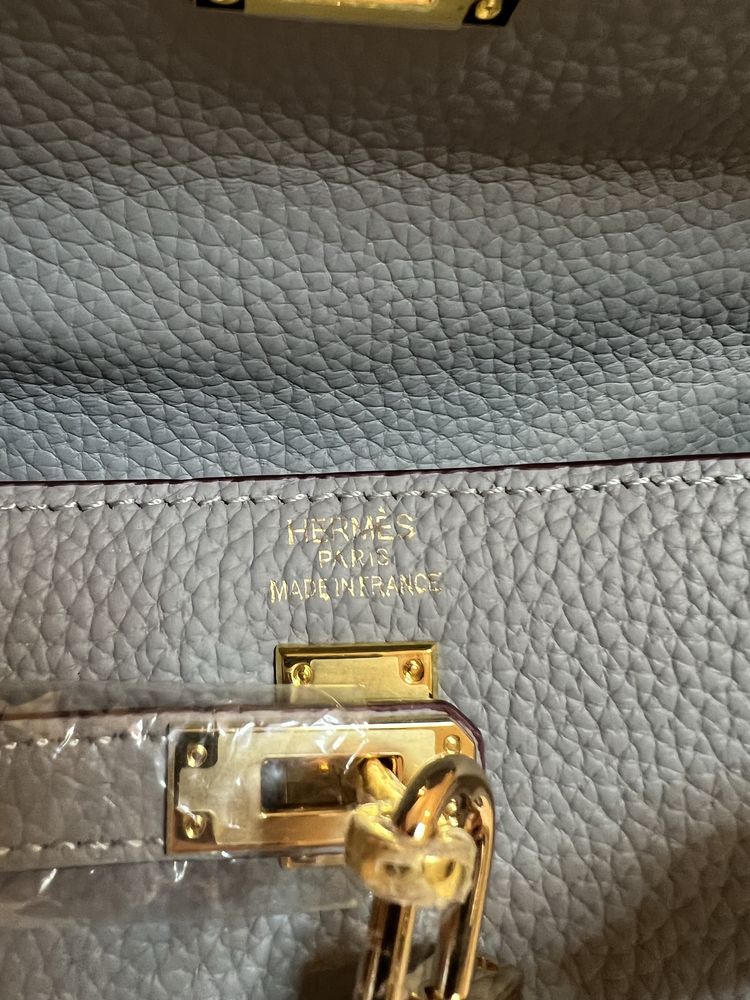 Geanta Hermes Kelly 25cm Baby Blue Piele naturala 100%