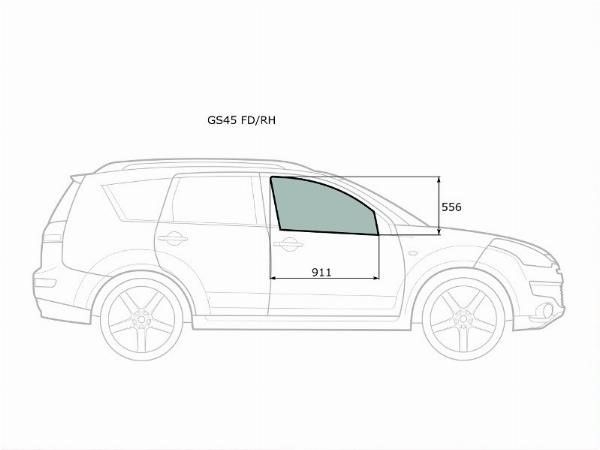 Стекло переднее правое опускное  Citroen C-crosser