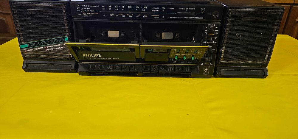 Radio  casetofon dublu casette  Philips D8278/32 vechi vintage