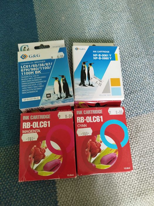 Пълнители за принтер Brother, 4 цвята, нови неотворени