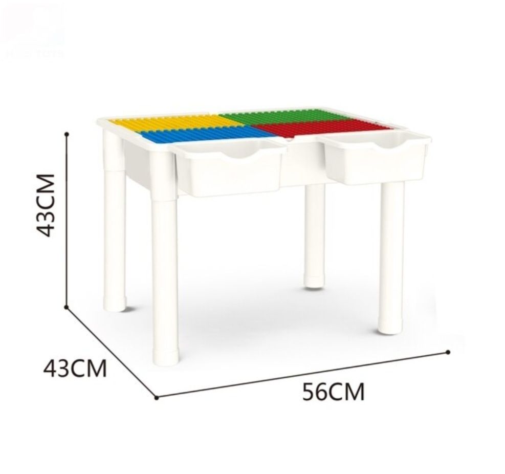 Masuta pentru copii interactiva 3 în 1 cu scaunel și 60 cuburi