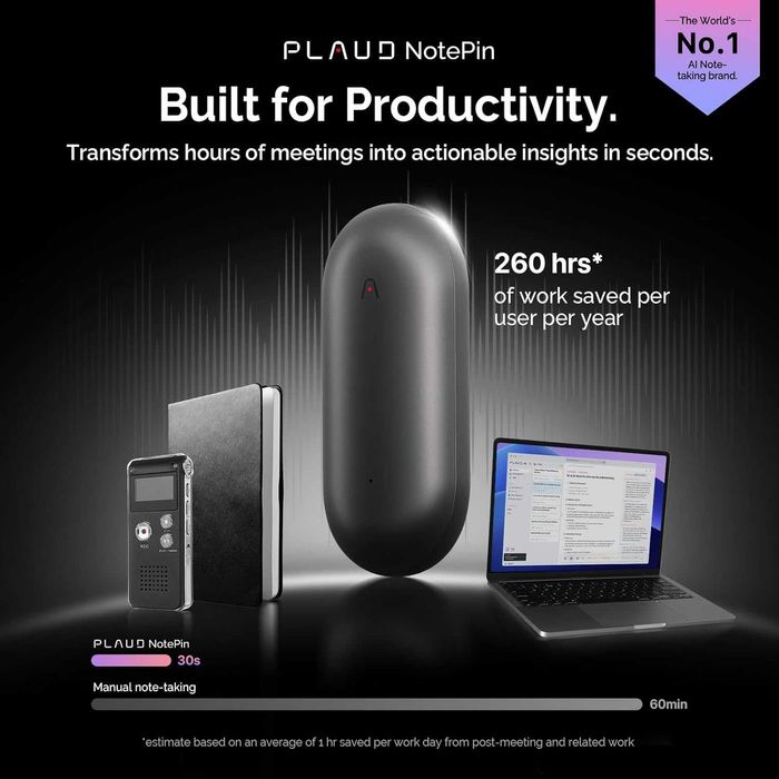 PLAUD NotePin AI Voice Recorder - диктофон с поддержкой ИИ! Новый!