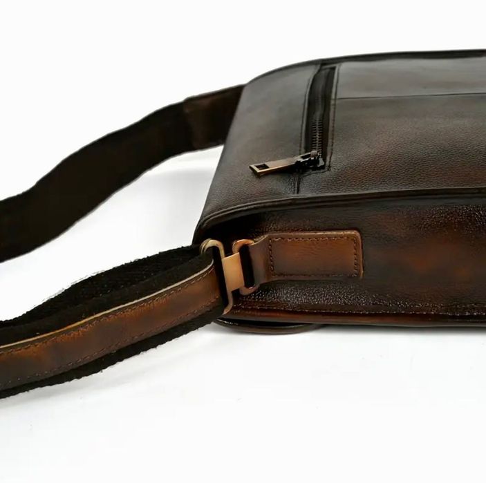 -10%Промоция• Елегантно/Делова кожена мъжка чанта Bullcaptain*/в Черно