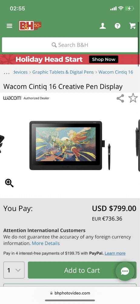 Wacom cintiq 16 графический планшет