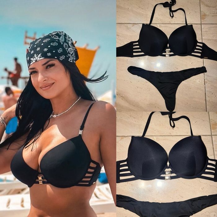 Costume Baie vivien vance modaminx alb negru paiete bralette