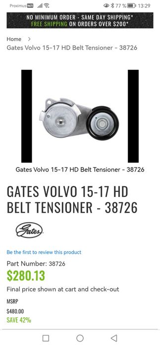 Întinzător curea distribuție camion Volvo