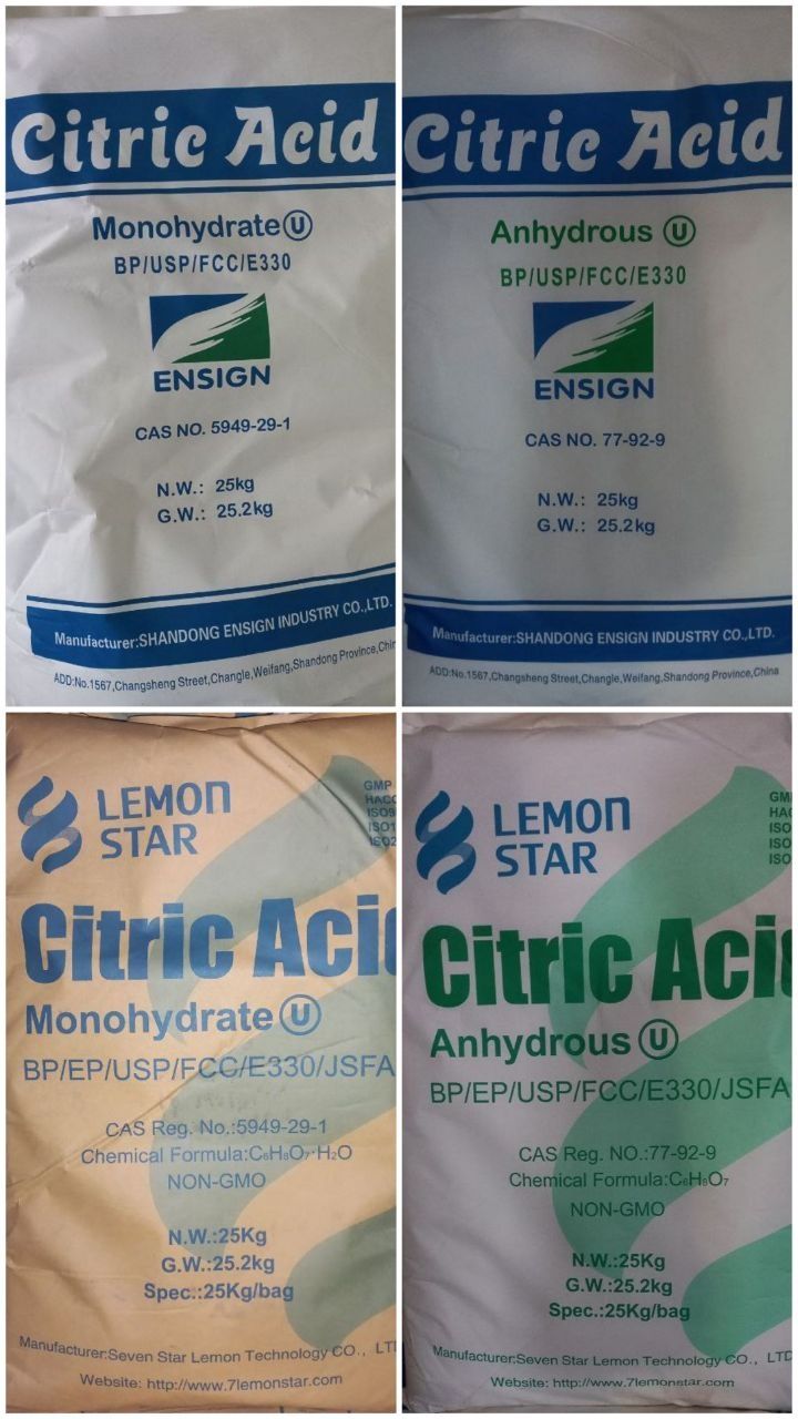 Limon kislotasi E 330 Monogidrat va Anogidrid