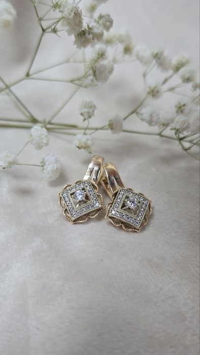 Серьги золотые ЖанТаС ломбард Астана