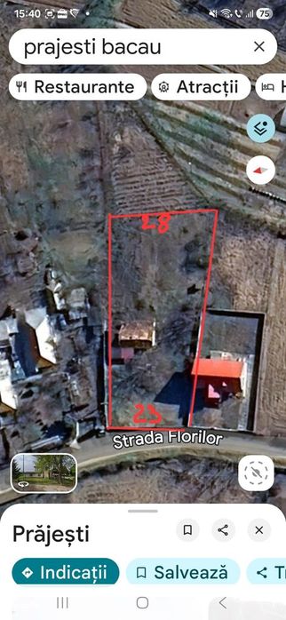 Teren Intravilan 1.098 mp. cu casa batraneasca Prajesti-Bacau