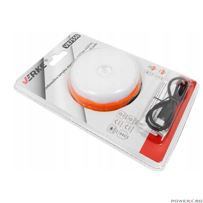 Lampa solara de atelier, reincarcabila, 500 Lm 2000 Mah, power bank,