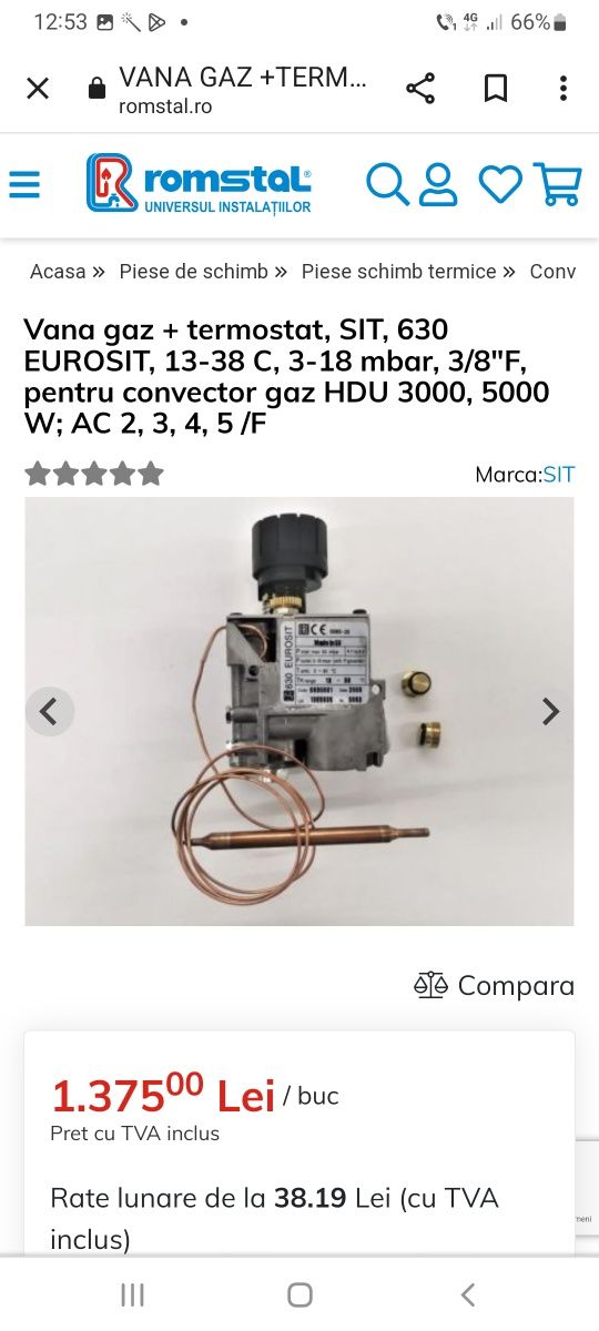 Vană gaz  Eurosit 630