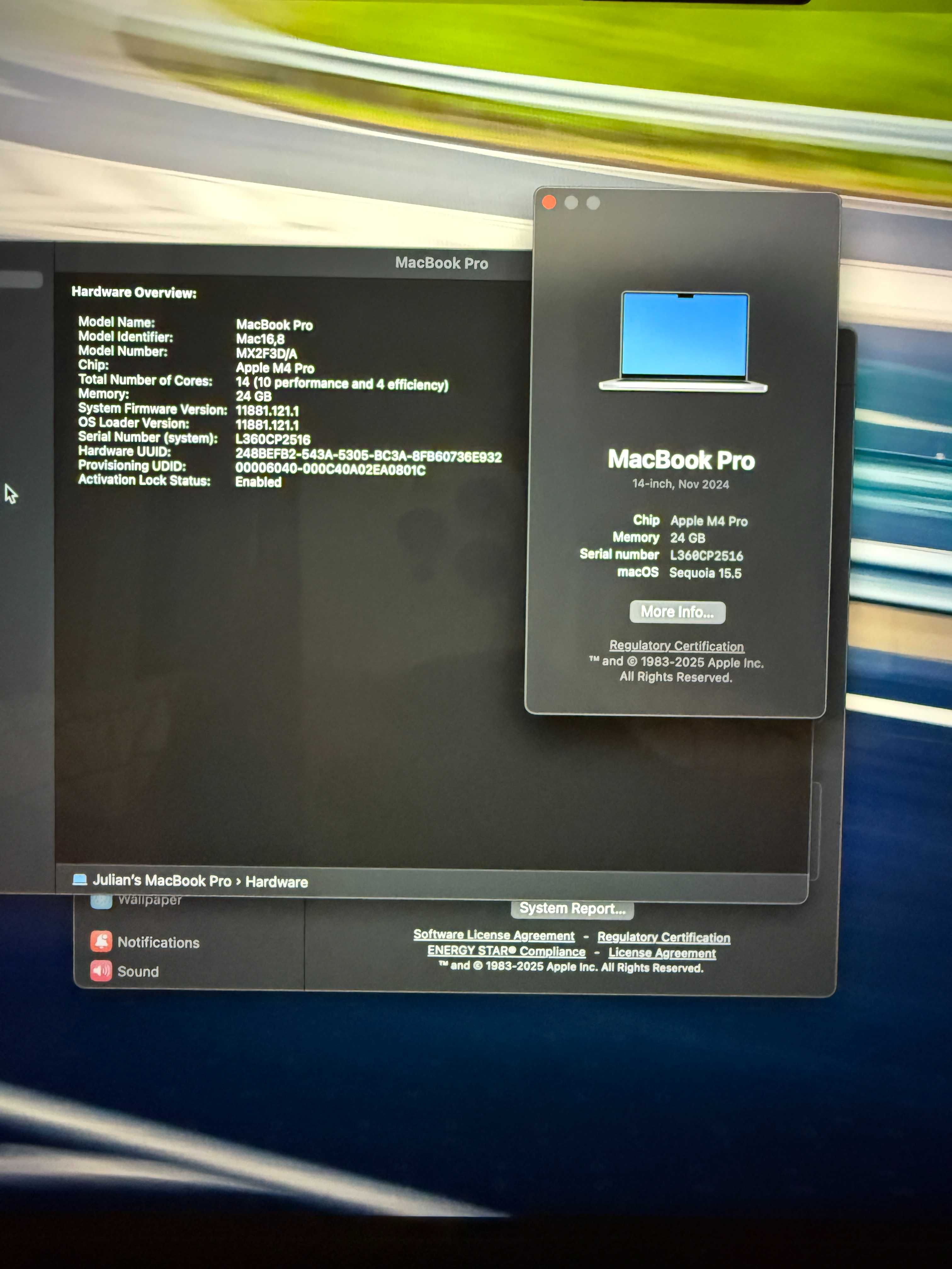 MacBook Pro 14” M4 Pro – CPU14/GPU20/24GB RAM/1TB SSD Garanție