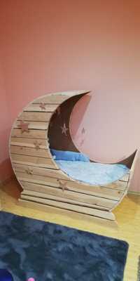 Pătuț - pat bebelusi, copii,  lemn masiv - forma semiluna