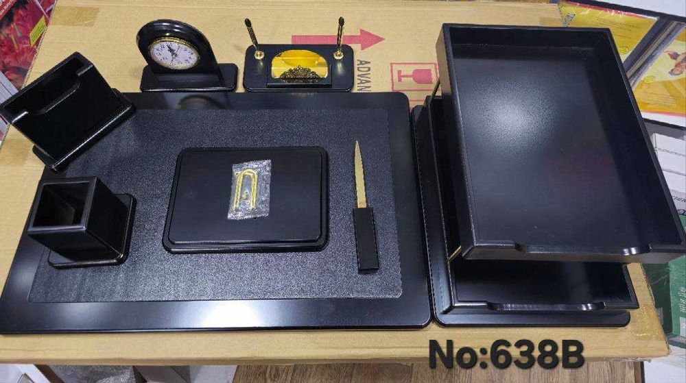 Настольный набор для руководителя 8 пред черный Скидки !!! Акция !!!