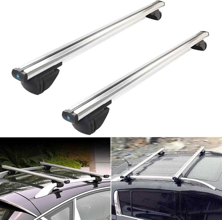 Универсални алуминиеви напречни греди за багажник - 132см. с Ключ.