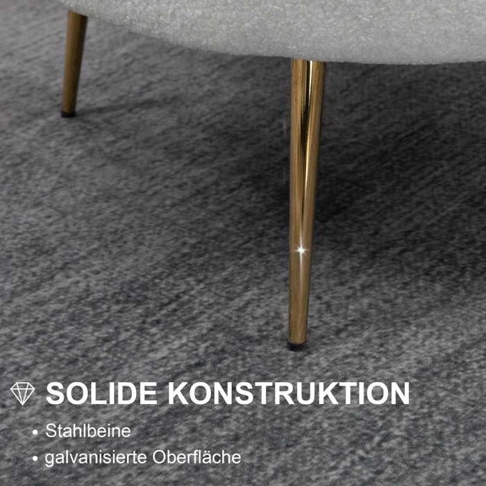 HOMCOM Тапициран фотьойл с форма на черупка, с регулируема облегалка