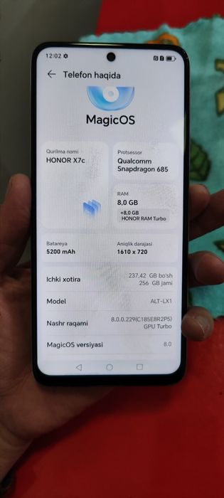 Honor x7c   8 256gb