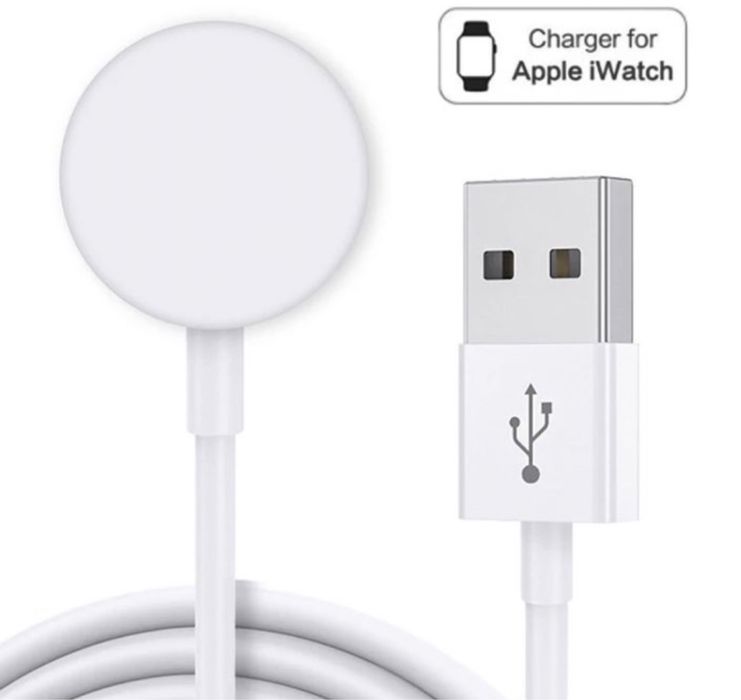 Cablu Incarcator Rotund Alb Ceas Apple Watch Iphone Orice Serie