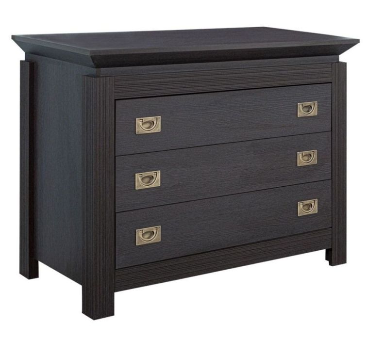 Comoda Saigon Cantori 3 Sertare 107 Cm mobila lemn stejar noua