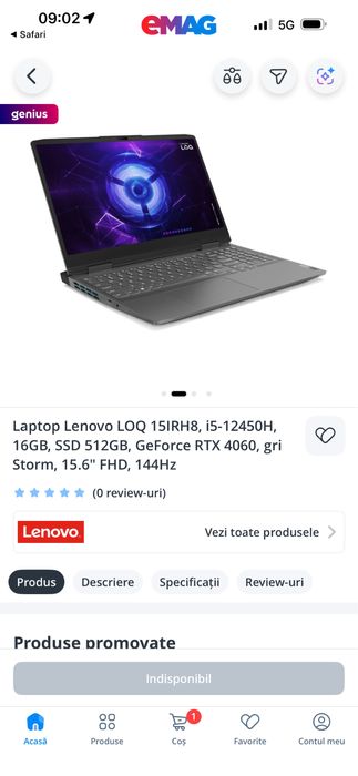 Laptop lenovo loq i5 13500H rtx4060 8gb