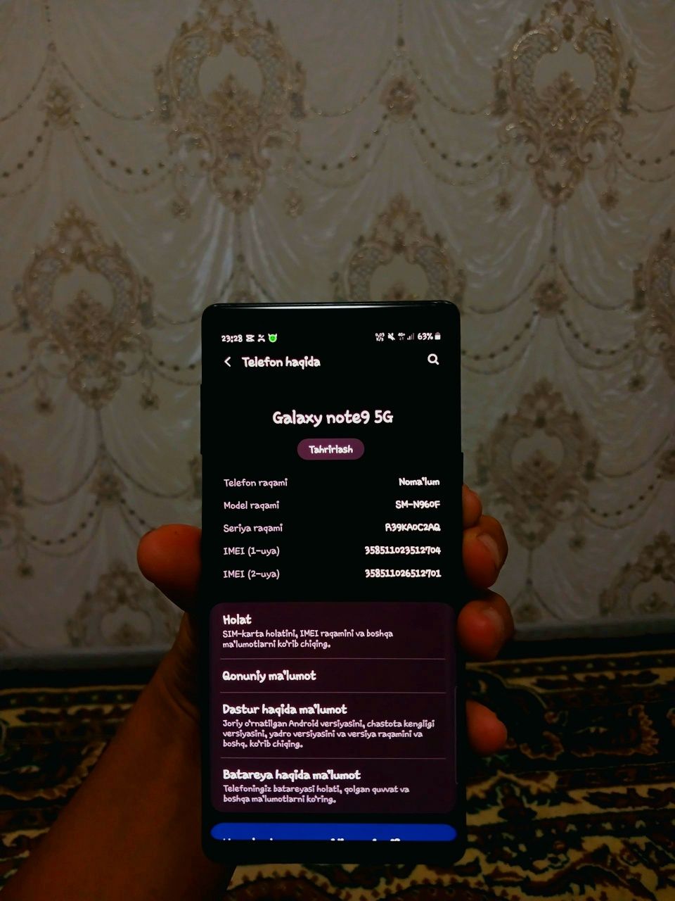 Samsung note9 5G