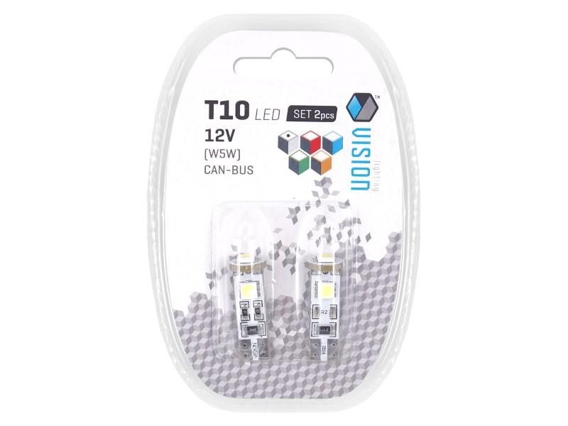диод w5w (t10) 12v 3x 5050 smd led, canbus, бяла, 2 бр. carmotion  ...
