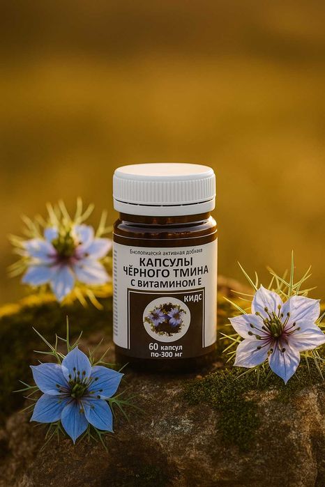 Чёрного тмина с витамином Е 300мг № 60 капсул     "KIDS"