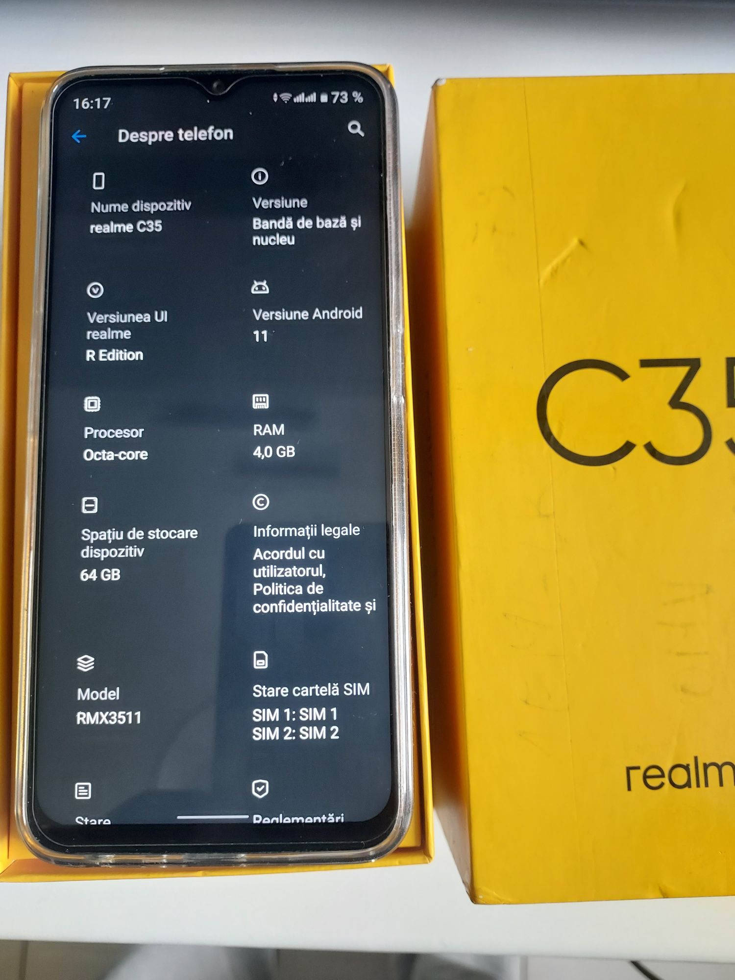 vând telefon Realme C 35,ca nou,foarte putin folosit,tinut in husa si