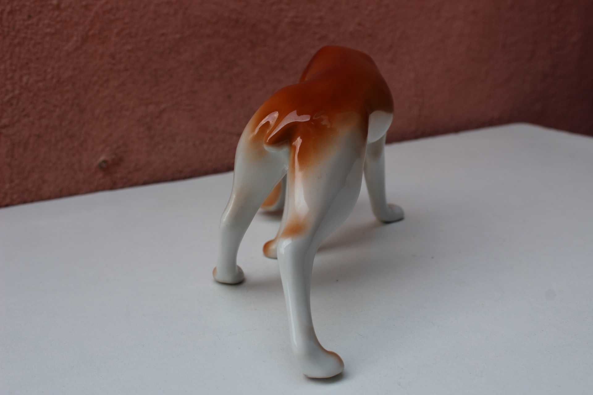 Figurina portelan colectie Caine Vanatoare HOLLOHAZA, Ungaria