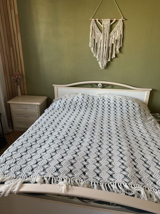 Покрывало на кровать. Макраме. Вязаное.