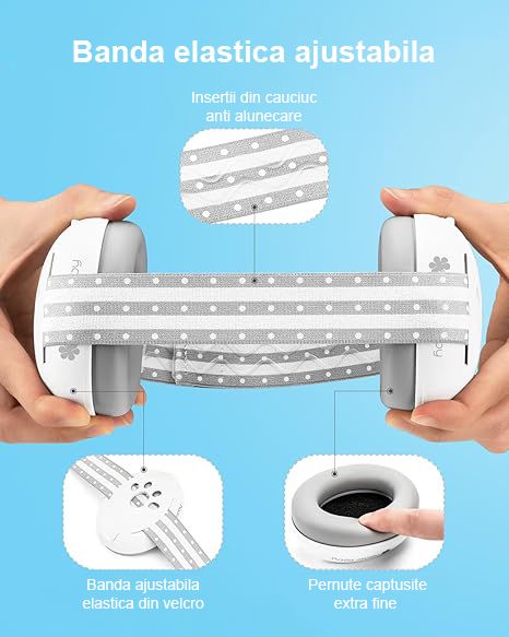 Casti Antifonice 2 in 1 pentru Copii si Bebelusi, Pana la 4 Ani