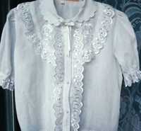 Нарядная белая блузка для школы