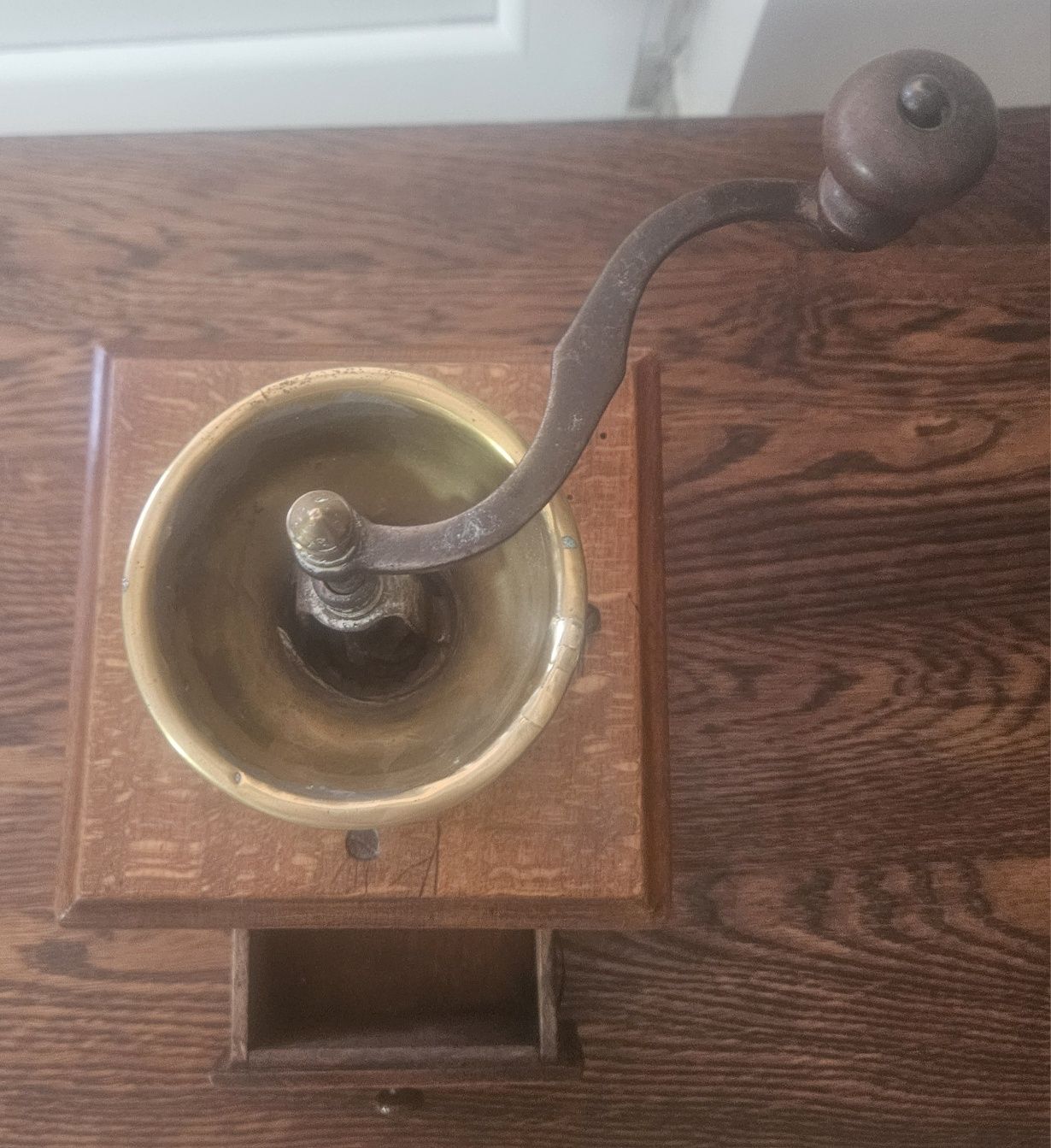 Râșniță de cafea vintage germană Pe.De. lemn+alamă