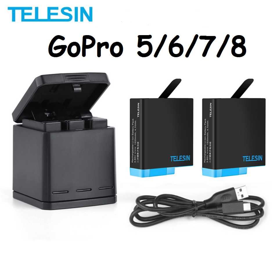 Батарея ( Аккумулятор ) + зарядка для Gopro 9 - 10 - 11 - 12 TELESIN