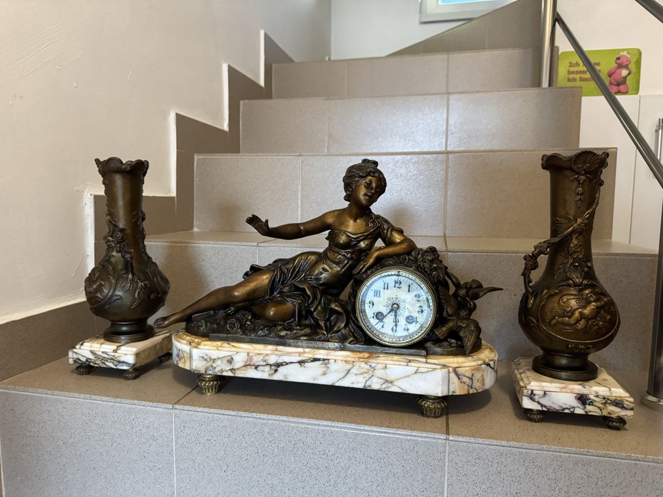 Ceas Pendul//Semineu//Marmura//BronzDore//LesTourterelles//JappyFerres