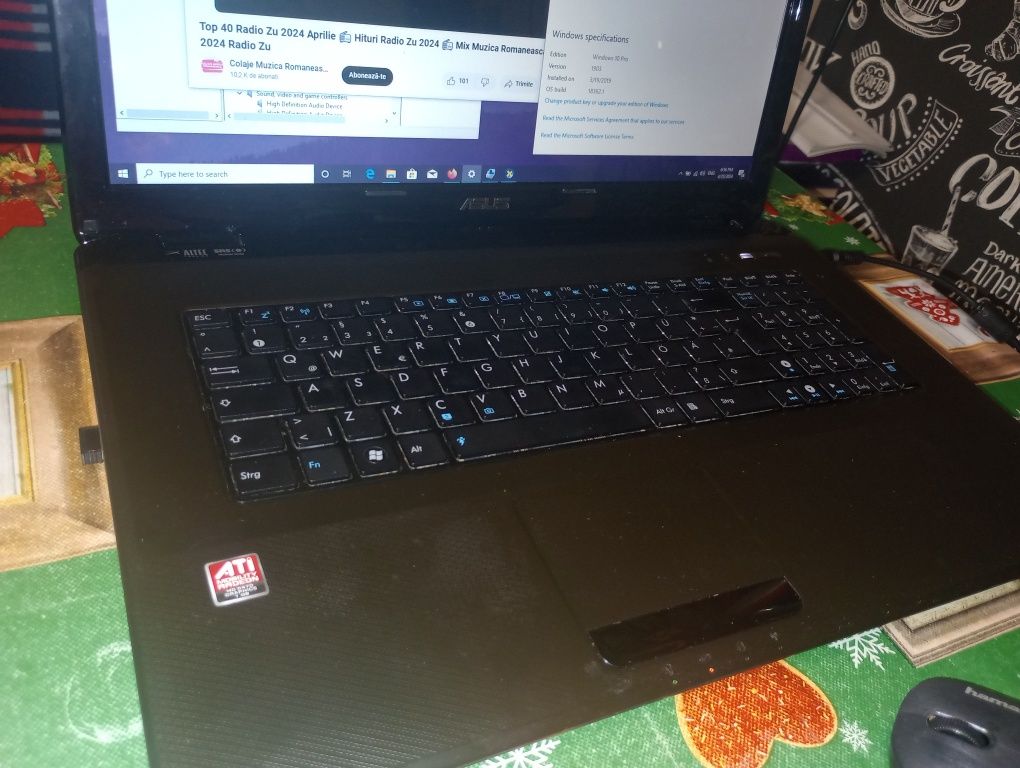 Laptop Asus ,Intel i5, 6 gb ram, video dedicat 1 gb,display mare 17"