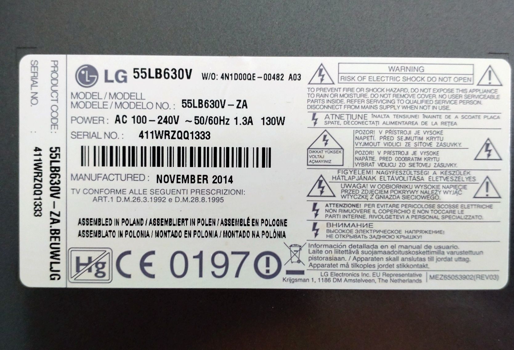 Televizor led  Smart LG 140 cm WiFi