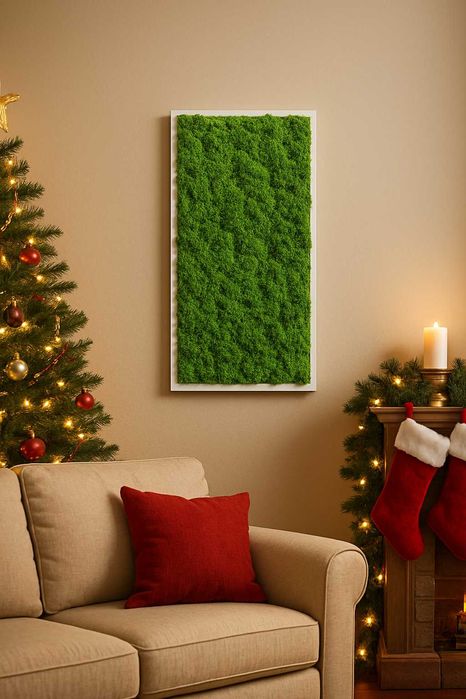 Tablou cu licheni stabilizati - Cadoul perfect pentru Craciun 70x30 cm
