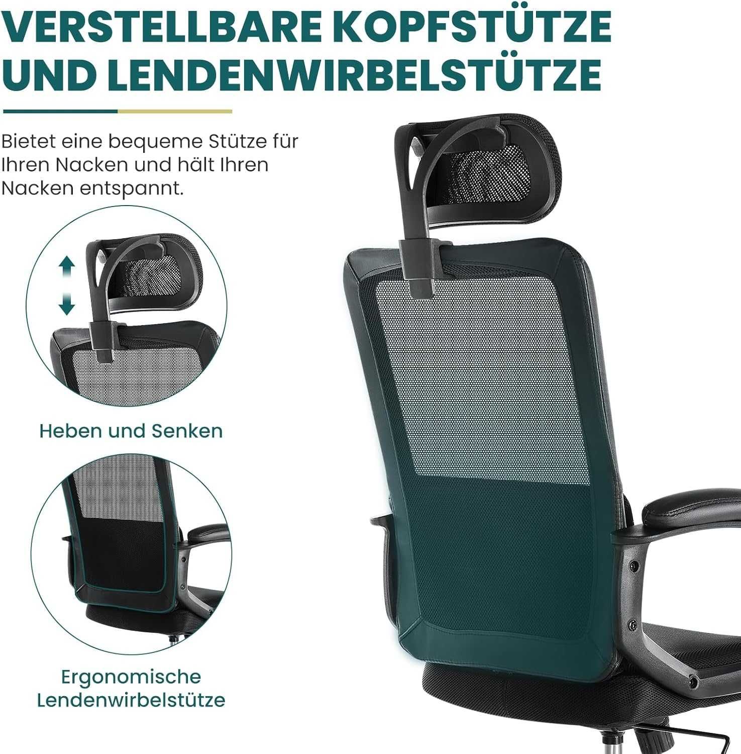 Нов, запечатан в оригиналния кашон офис стол Sweetcrispy C-6579-BK ...