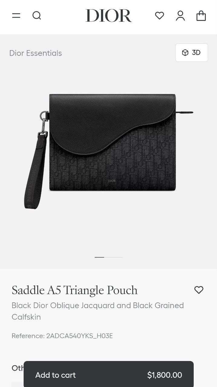 Чанта DIOR A5 Saddle A5 Triangle Pouch