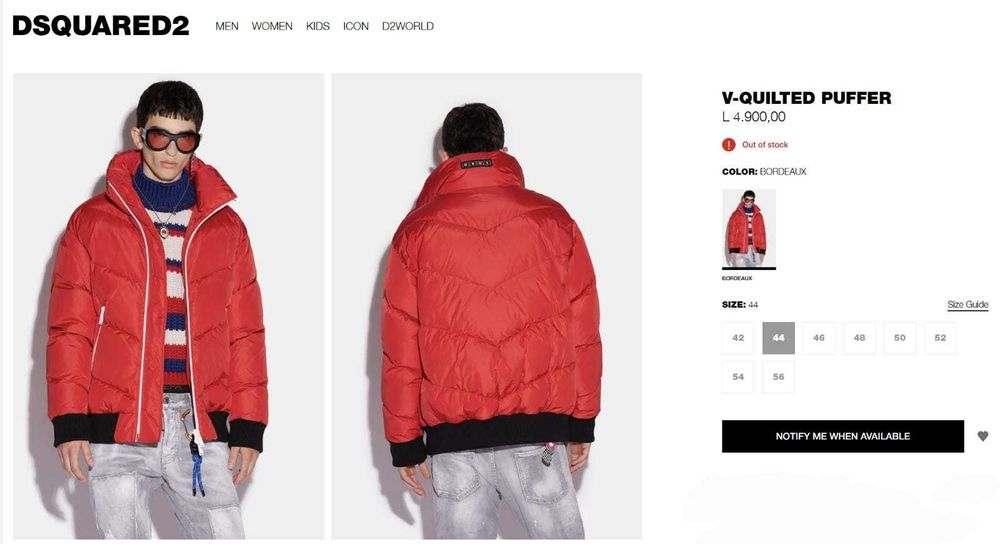 Geaca Dsquared2, marime 44, oversize fit, noua cu etichete.