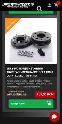 4 Flanse adaptoare de trecere de la 4x100(butuc) la 5x112( janta) noi