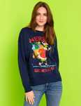 Блуза Sinsay Grinch, ватирана/ зелен  пуловер H&M/ Къса разкроена пола
