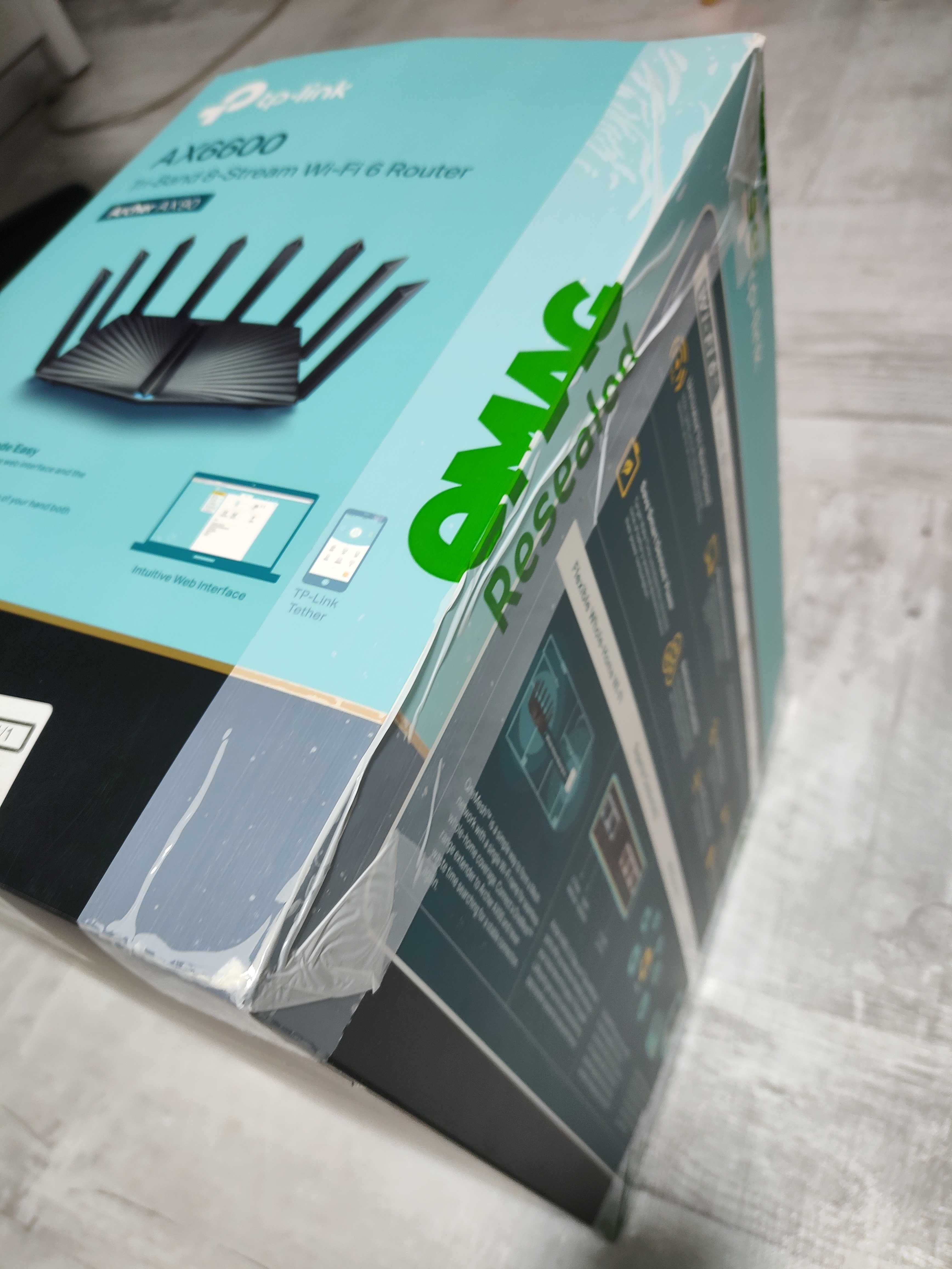 TP-LINK Archer AX90 router wireless gigabit 8 antene. Resigilat eMAG!