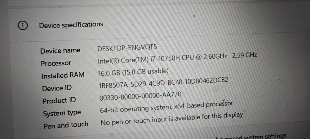 Продавам Acer Nitro AN515-55, i7-10750H, 16GB RAM, GeForce GTX 1660 Ti