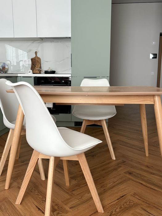 Раскладной стол Tetchair + стулья в подарок (натуральное дерево + МДФ)