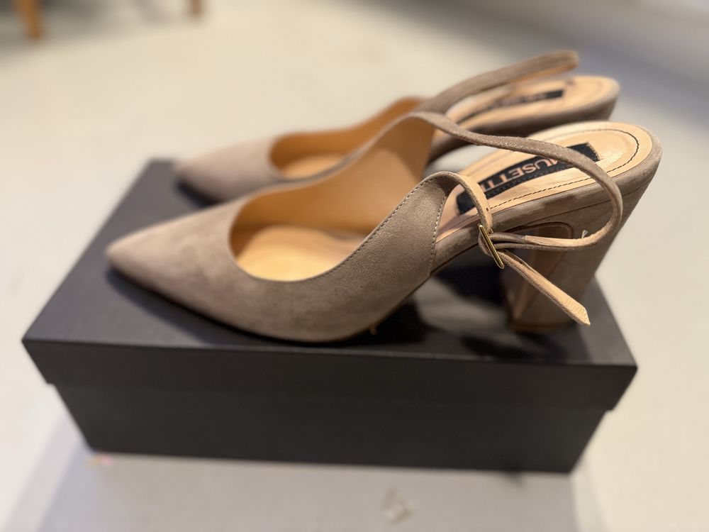 Pantofi Musette Nude, 40, piele intoarsa, fara defecte